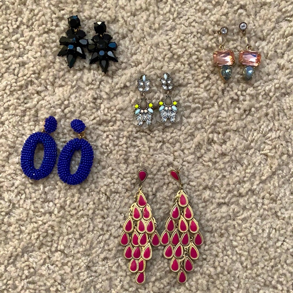 Mix of statement earrings from jcrew factory, target and loft